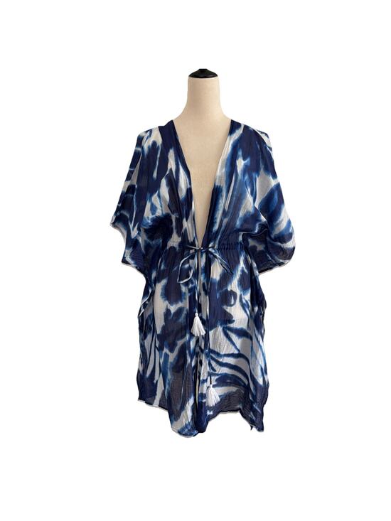 Debbie Katz South Beach Other - Debbie Katz South Beach Cover Up Women Small Blue White Tie Closure Tassels Swim